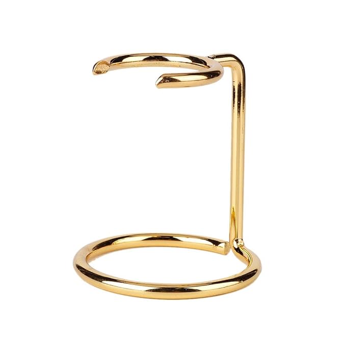 Men Shaving Brush Stand, Gold Stainless Steel Shave Brush Stand Shaver Holder Shaving Accessories for Salon Home Travel