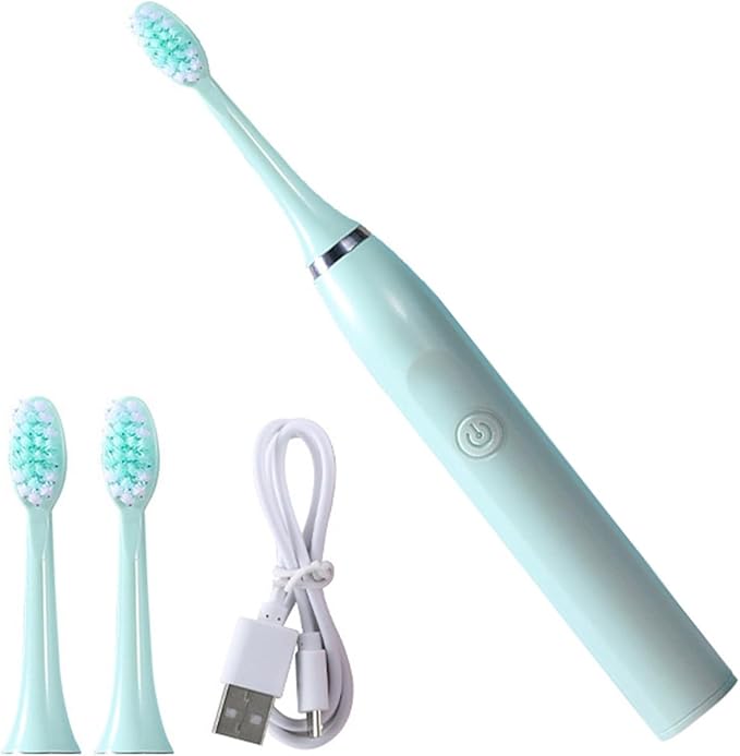 180 Days Battery Life Electric Toothbrush USB Rechargeable Travel with 3 Brush Heads Powered Ultrasonics Electric Toothbrush