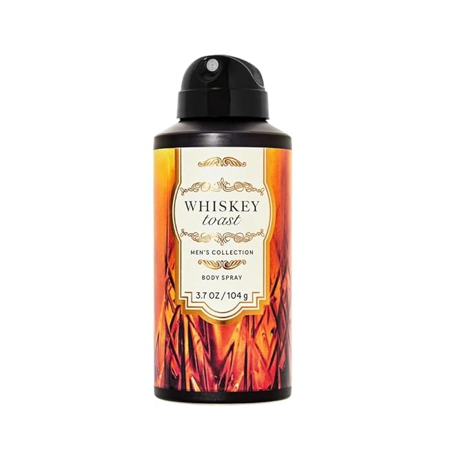 Bath & Body Whiskey Toast Men's Body Spray, 3.7 oz / 104 g (Packaging Design Styles May Vary)