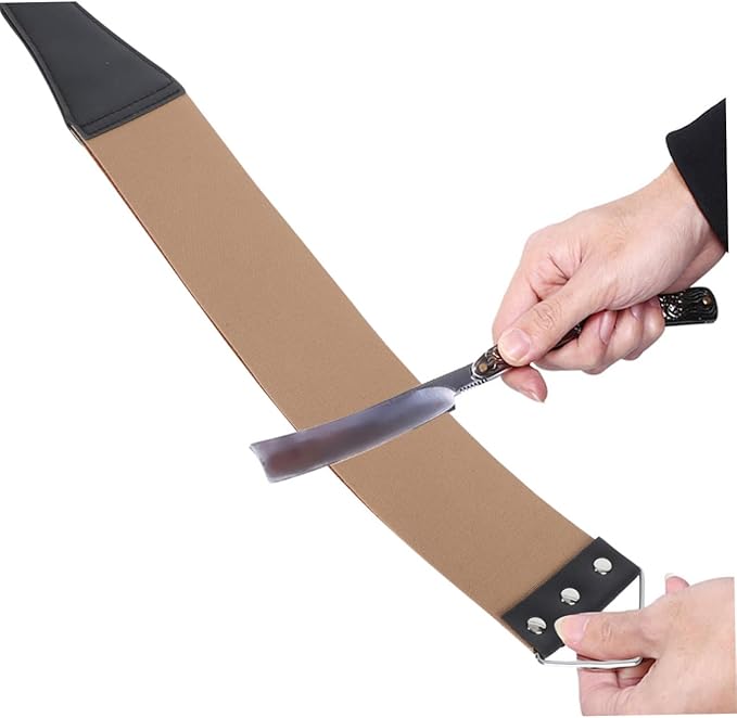 PartyKindom 2pcs Double-sided Shaver Sharpening Strop Practical Razor Strop for Barber Shops Home Use for Straight Razors Blades Easy to Hang Random Colors
