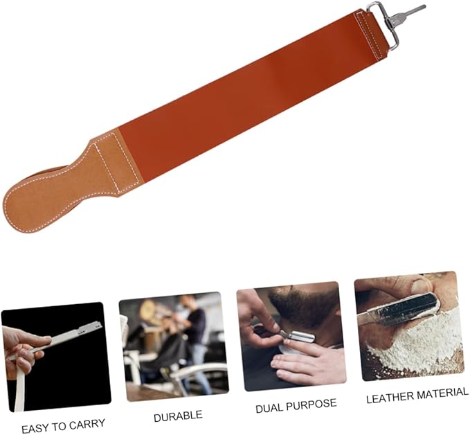 Happyyami Razor Sharpening Belt Rszor Strop Leather Straight Razor Strop for Knives Chisels