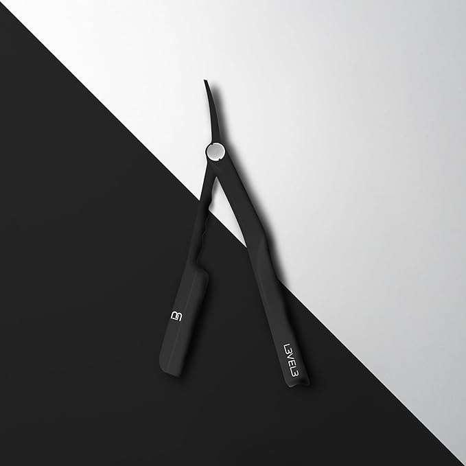 L3 Milly Razor - Fast and East to Assemble - Excellent Grip and Control - Straight Razor Holder- Level Three Razor Holder Black