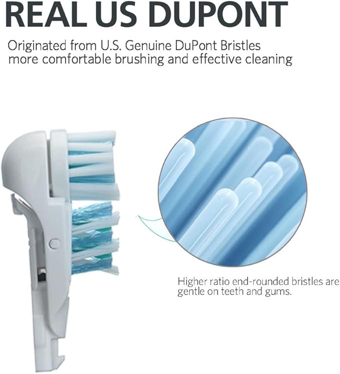 Sensitive Replacement Toothbrush Heads Compatible with Oral-B Cross Action Power 3733 4732,Rotating Powerhead and Crisscross Bristles (White)