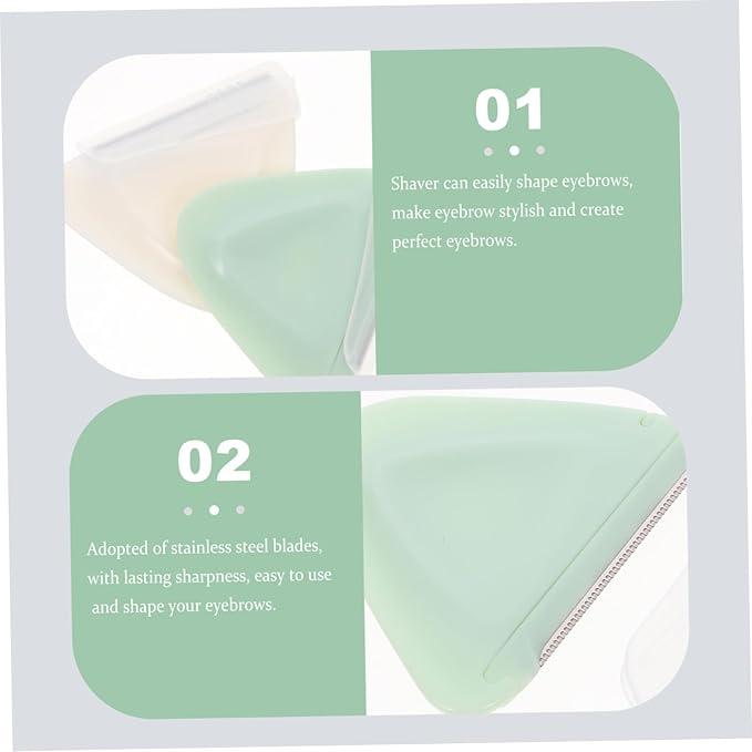 2-Pack Eyebrow Razors for Women Mini Triangle Face Shaver Hair Remover for Eyebrows and Facial Hair