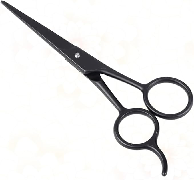 MAGICLULU Stainless Steel Beard and Eyebrow Scissors Black for Men Facial Hair Grooming Trimming Device Everyday Beard Care Accessory