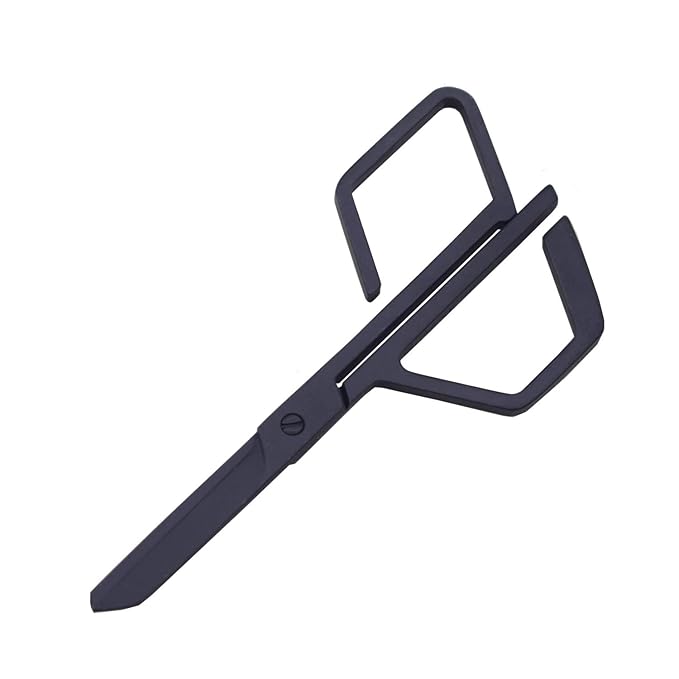 Straight Rounded Tip Scissors for Men - Stainless Steel Beauty Grooming Shears for Mustache, Facial Hair, Nose Hair & Beard Trimming Scissors, Safety Use (Black Safety)