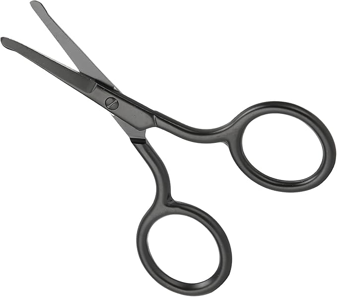 Nose Ear Scissors, Nose Hair Scissors Rounded Tip Moustache Beard Eyebrow Grooming Scissor Trimmer for Men