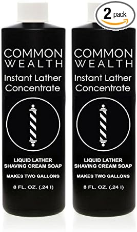 Common Wealth Instant Liquid Hot Lather Machine Concentrate Barber Shaving Cream Soap 2 8oz Bottles