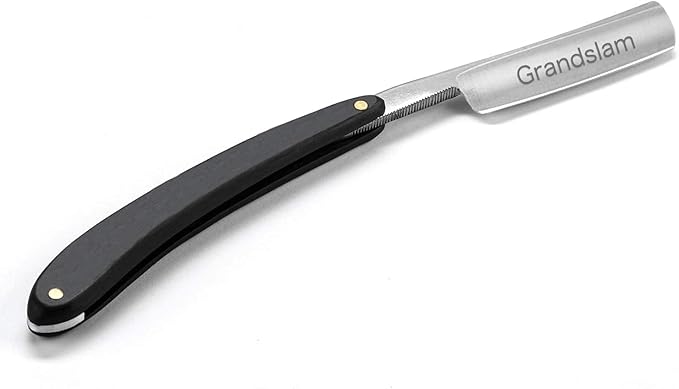 Grandslam Pro Natural Wooden Handle 420 Steel Straight Razor, 2 Layers Long Leather Canvas Strop, Sharpening Stone,2 Side Grit 3000 Waterstone Knife Sharpener