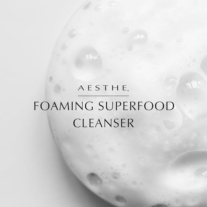 Aesthe Foaming Superfood Face Cleanser - Passionfruit & Ginger - Gentle Cleaning Formula for All Skin Types - Oily, Combination, Dry, Normal, Sensitive - Remove Makeup, Cleanse, Hydrate - 7 fl oz