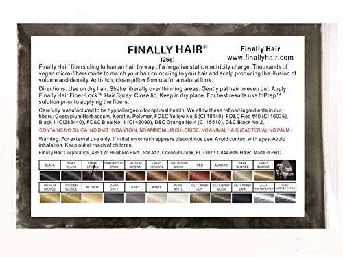 Finally Hair Fibers for Thinning Hair - 100% Undetectable Natural Formula - Completely Conceals Hair Loss in 15 Seconds - 25 Grams Refill Bag (Dark Brown)