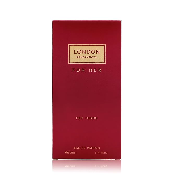 London Fragrances - Red Roses - Womens Perfume - Fresh Floral Fragrances - Eau de Parfum - Lime Zest, Rose Perfume for Women - 3.4 oz