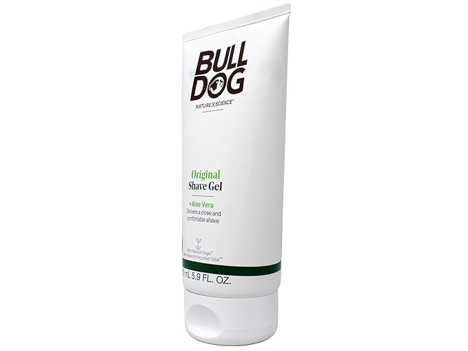 Bulldog Original Shave Gel for Men, Aloe Vera Enriched, Delivers a Close & Comfortable Shave, 95% Natural Origin, 5.9 fl oz (Pack of 2)