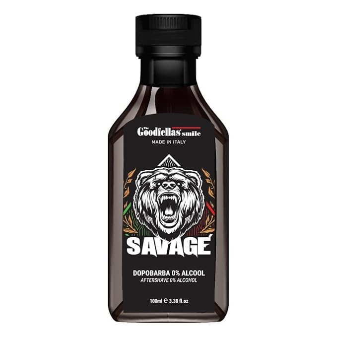 The Goodfellas' smile Alcohol-Free Soothing Aftershave Splash/Tonic, Made in Italy, 100 ml, 3.38 oz (SAVAGE/Bergomot & Lemon)