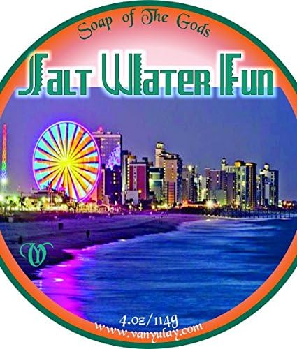 Salt Water Fun - All Natural Shaving Soap with Emu Oil and Shea Butter. Nourishing and Moisturizing for Men and Women.