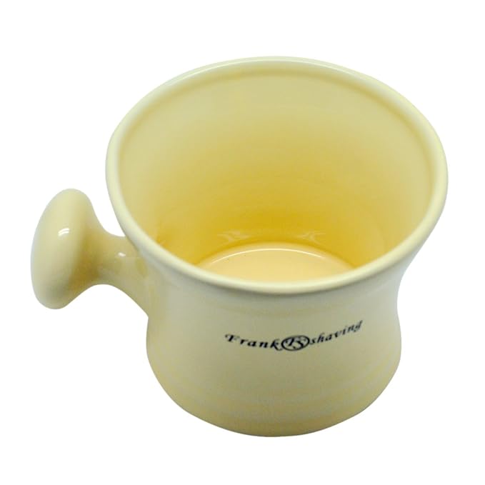 Ivory Color Ceramic Shaving Soap Bowl Mug With Ball Handle