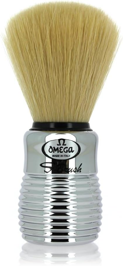 Omega S-Brush Synthetic Shaving Brush Silver 10081