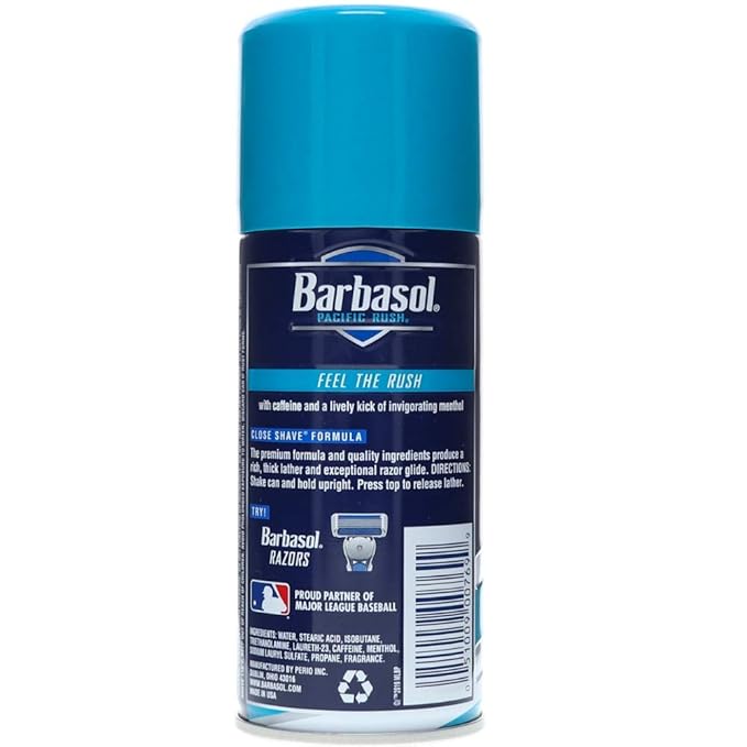 Barbasol Pacific Rush with Caffeine and Menthol Thick & Rich Shaving Cream 7 oz