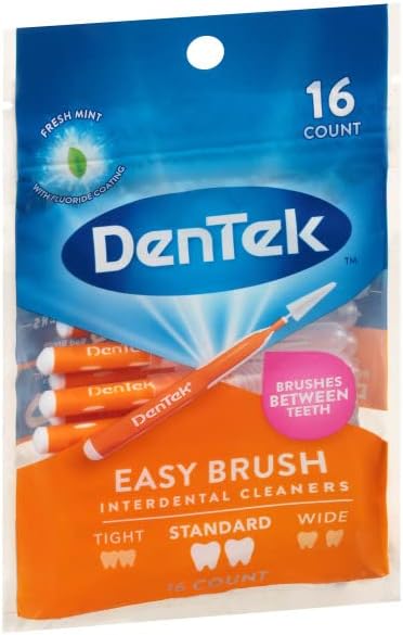 DenTek Easy Brush Interdental Cleaners, Standard, 16 Count, (Pack of 2)