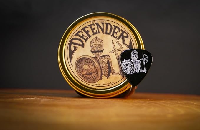 Defender Mustache Balm 2oz and Platinum Comb Set | Mens Grooming Set for Mustaches