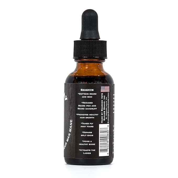 Badass Beard Care Beard Oil For Men - Surfer Scent, 1 oz - Natural Ingredients, Keeps Beard and Mustache Full, Soft and Healthy, Reduce Itchy, Flaky Skin, Promote Healthy Growth