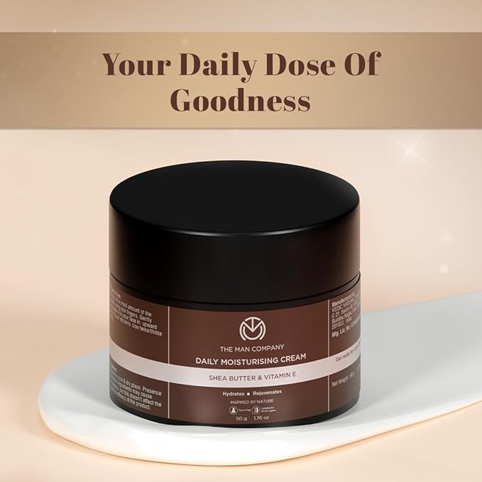 The Man Company Daily Moisturising Cream With Shea Butter & Vitamin E for Moisturizing & Hydrating | All Skin Types | 50 gm