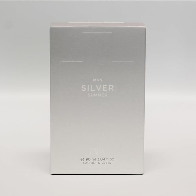 Zara Silver Summer Men's Perfume EDT Eau de Toilette 90ML (3.04 fl. oz) Fresh & Vibrant Scent with Citrus, Mint, Lavender & Cardamom Warm & Sophisticated Base of Sandalwood, Amber & Patchouli