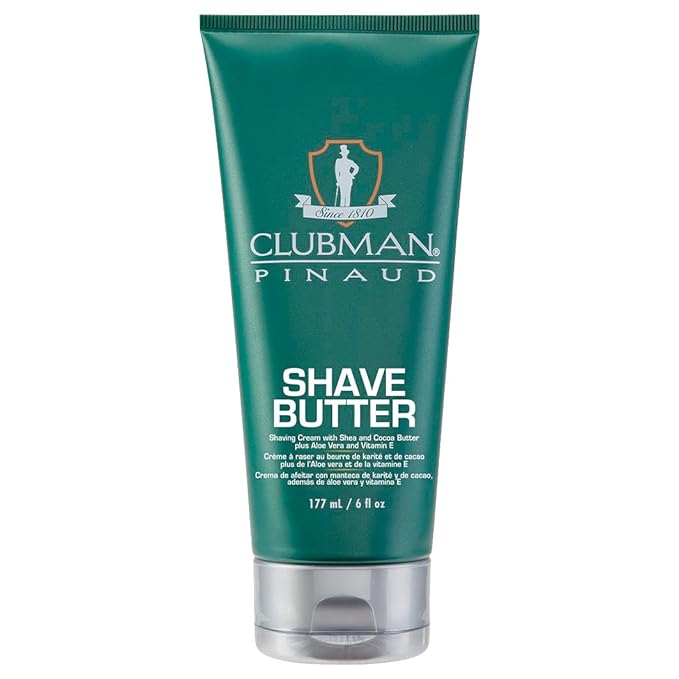 Clubman Pinaud Shave Butter – Enriched with Shea & Cocoa Butter for a Smooth Shave, Shaving Cream for Men, 6 oz