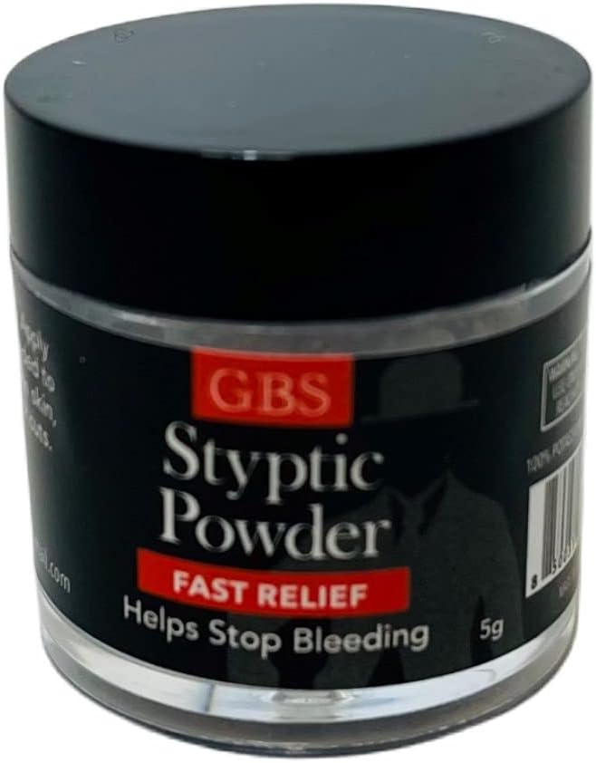 G.B.S Styptic Powder Vials with Sealed Top Stop Bleeding, First Aid Useful for Minor Cuts, Nosebleeds, Camping Safety Survival Kit (.18 oz) (12)