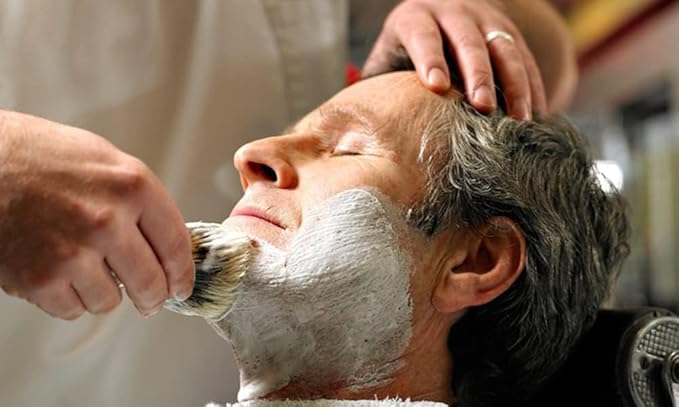 Shaving Brush, GRUTTI Men's Shaving Brush, Facial Beard Hair Cleaning Shaving Tool Shaving Brush Soap Shaving Shaving Brush, Acrylic Handle + Synthetic Shaving Brush