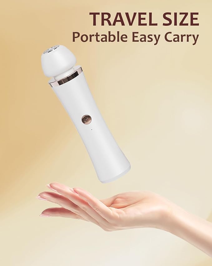 Facial Hair Remover for Women - 2-in-1 Electric Painless Face Hair Removal Shaver Device - Waterproof Face Trimmer & Body Epilator - Rechargeable Razor with 2 Heads for Lips Arms Legs Bikini Body