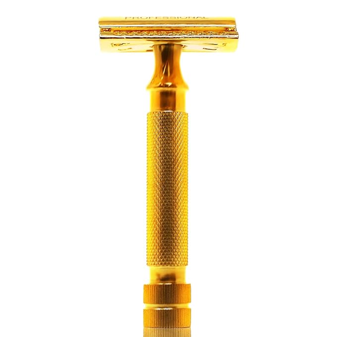 PRO Safety Razor For Men Double Edge Real Hand Crafted German Steel Gold