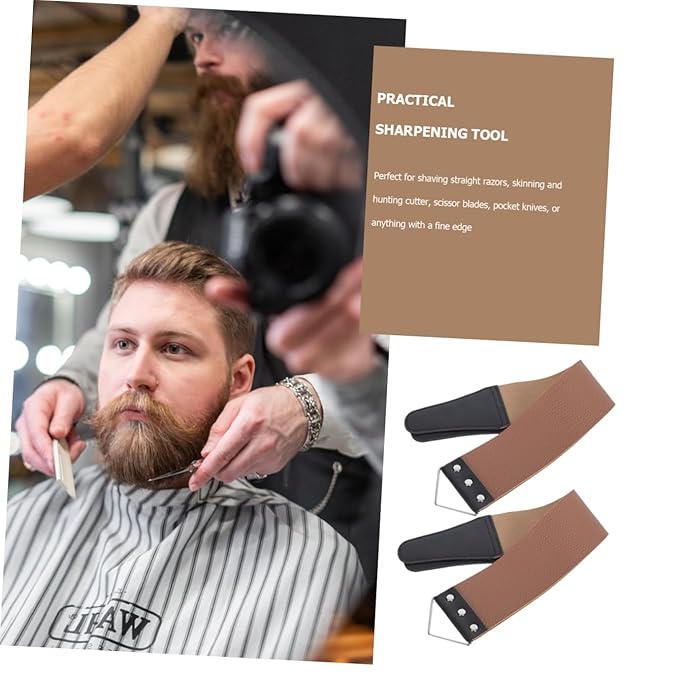 Angoily 6pcs Razor Strop Sharpening Strap for Home Use Durable Double-sided Shaving Tool for Straight Razors and Scissors for Barber Shops and Personal Grooming