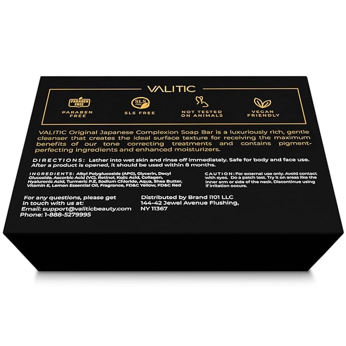 VALITIC Brightening Lemon & Turmeric Kojic Acid Soap with Vitamin C, Retinol, Collagen - Original Japanese Complex Infused with Hyaluronic Acid, Vitamin E, Shea Butter, Castile Olive Oil (2 Pack)