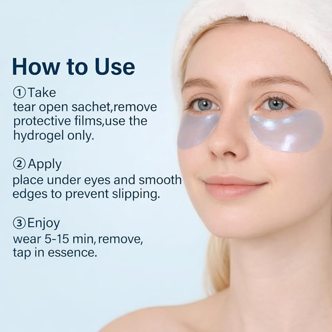 Ocean Oracle Hydrating Hydrogel Eye Patches 28 Pairs, 5-Min Soothing Eye Masks with Marine Algae & Seaweed Blend, Rejuvenating Eye Pads for Tired Eyes, Spa Relaxation Gifts for Women & Men