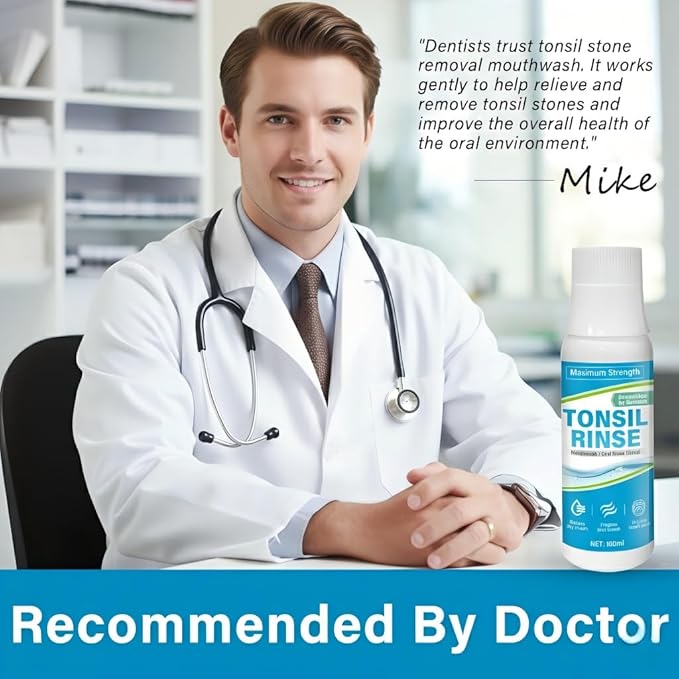 Tonsil Stone Mouthwash, Alcohol-Free Oral Rinse for Tonsil Stone Removal & Prevention, Deep Cleansing Bad Breath Treatment, Fresh Mint Flavor