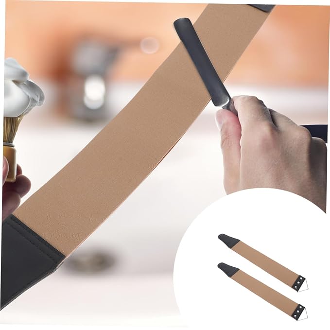Double-sided Leather Razor Strop 2pcs Manual Shaver Sharpening Cloth for Barbers and Home Use Random Color Practical Dual-sided Sharpening Tool