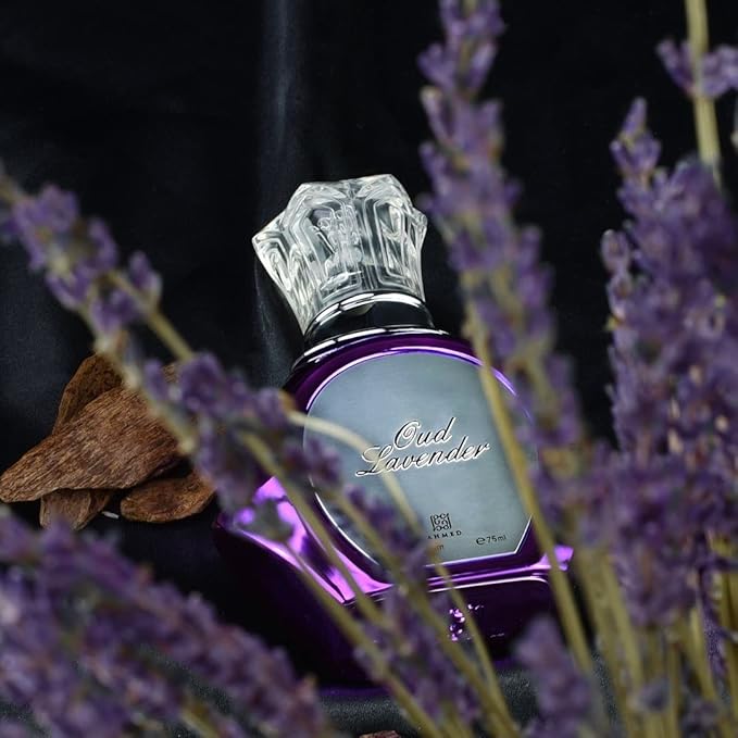 AHMED Oudh Lavender 75 ML EDP Oriental Fragrance for Men and Women with Bold, Fresh, Luxurious and Sensual Versatile Oudh Leather Perfume Accords by Al Maghribi Arabian Perfumes Dubai