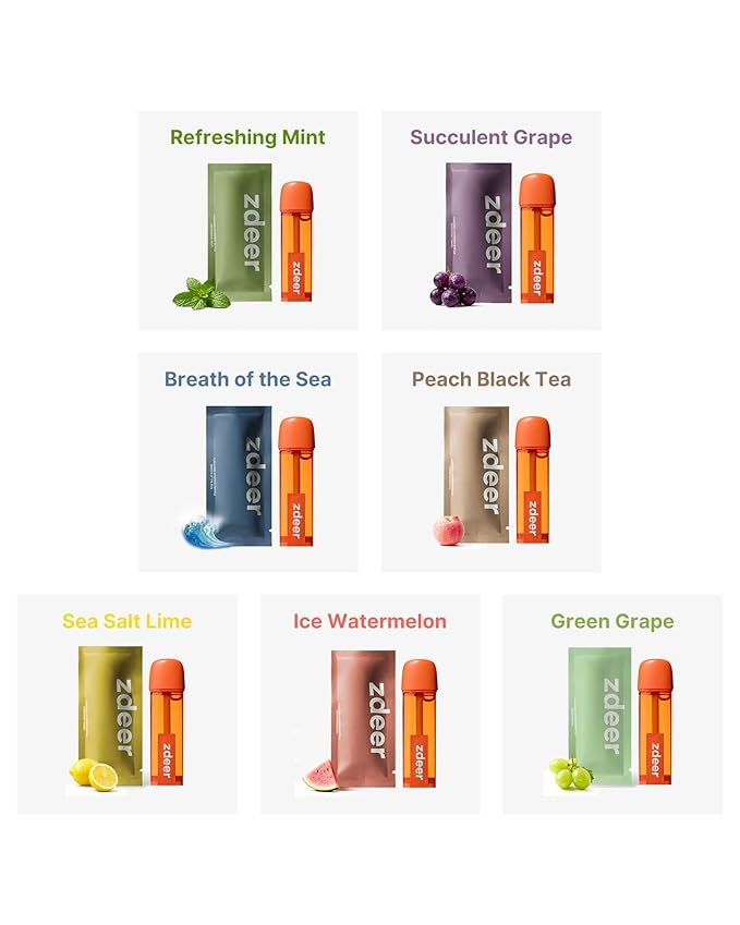 Electric Oral Spray - Probiotic Mouth Spray Fresh Breath, Alcohol Free Breath Spray for Bad Breath, Rechargeable, Travel Size, Various Flavors With 7 Flavors Cartridges, Green