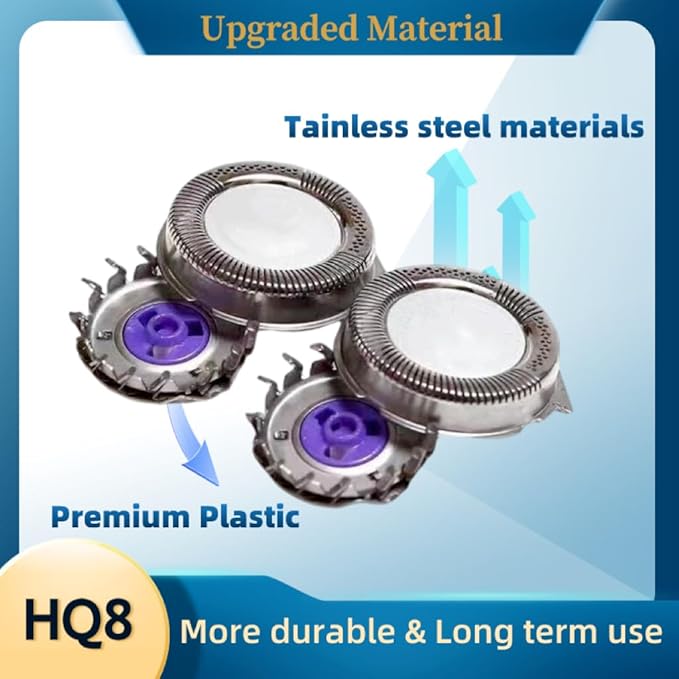 3Pcs HQ8 Replacement Shaver Head Fit for s Norelco 7340XL 7325XL PT870 PT730 PT875 PT880 PT810 AT811 AT830, Upgraded Precision Men's Electric Shaver Razor Blade, Waterproof Razor Blades