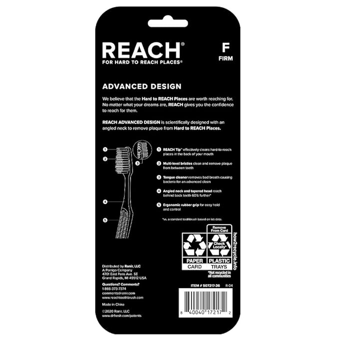 Reach Advanced Design Toothbrush, Firm Bristles, 7 Count Value Pack