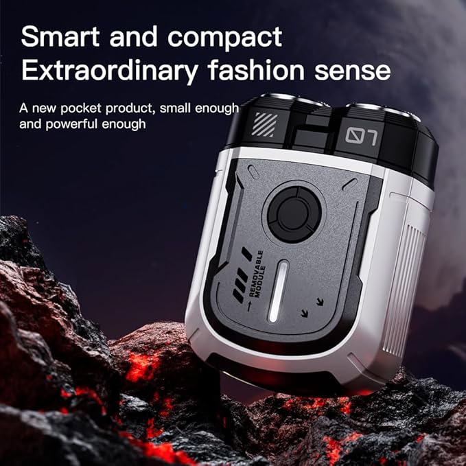 Mini Shaver, Portable Travel Shaver, Mini Rotary Shavers for Men, Dual Blades IPX7 Waterproof Cordless USB Rechargeable Electric Razor Trimmer