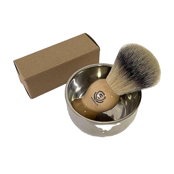 Premium Shaving Brushes For Men by Echolly-Super Strong NO Shed Bristle Wood Handle Shave Brushes-Wood Handle Legacy Shave Brush-Rich and Fast Lather Shaving Cream Brush (Classic Beech)