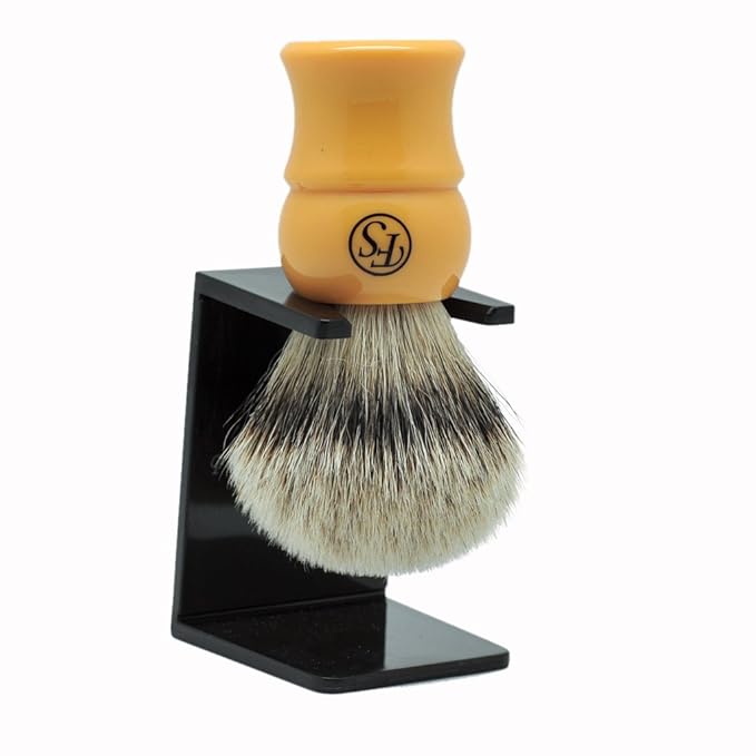 Handmade Silvertip Badger Hair Shaving Brush by Frank Shaving Free Stand Three Color (BUTTERSCOTCH)