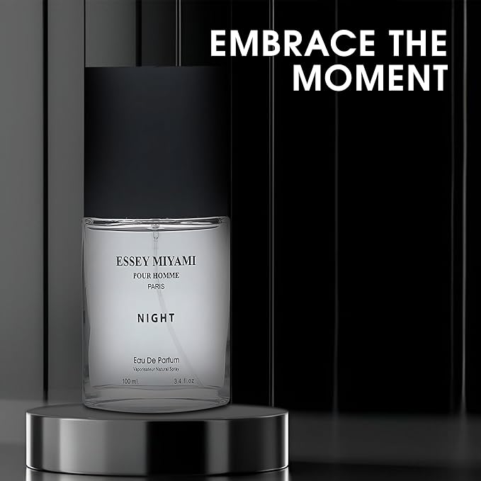 Essey Night Men's Cologne Long Lasting Romatic Scent With A Modern Twist Perfume For Men, 3.4Fl Oz Eau De Toilette For Refined Occasions