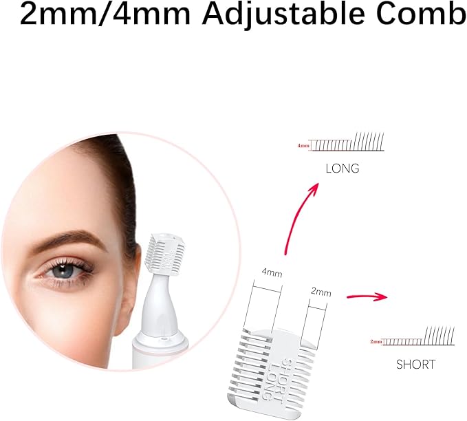 Antomoness Electric Eyebrow Trimmer for Women Hair Remover for Eyebrow Nose Face and Body Hair Removal with LED Light and Lithium-Powered Rechargeable Painless