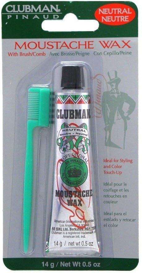 Pinaud Clubman Moustache Wax, Neutral .5 Oz, (Pack of 12)