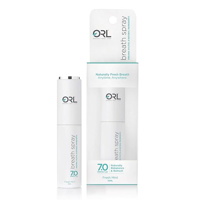 ORL Natural Breath Freshener Spray Fresh Mint 3 Pack – Made in The USA, Organic Xylitol, Natural Fresh Breath, Plant-Based Essential Oils, Elevated Twist Top, Alcohol-Free, Fluoride-Free, pH Balanced