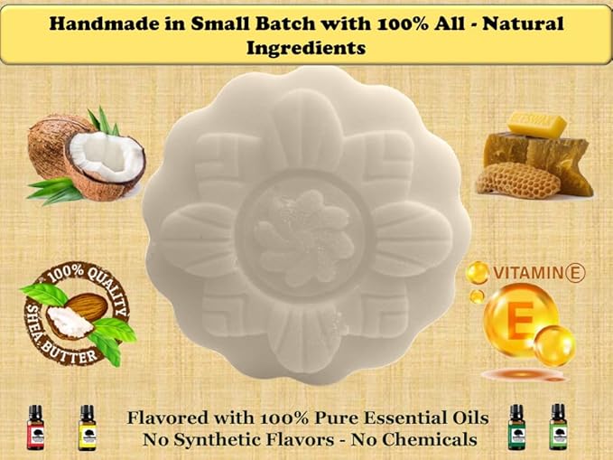 Shea Butter Lotion Bar Multipack - Organic, Hydrating, and Portable Skin Care Bars - Includes Lemon, Mint, Lavender and Citrus Bars
