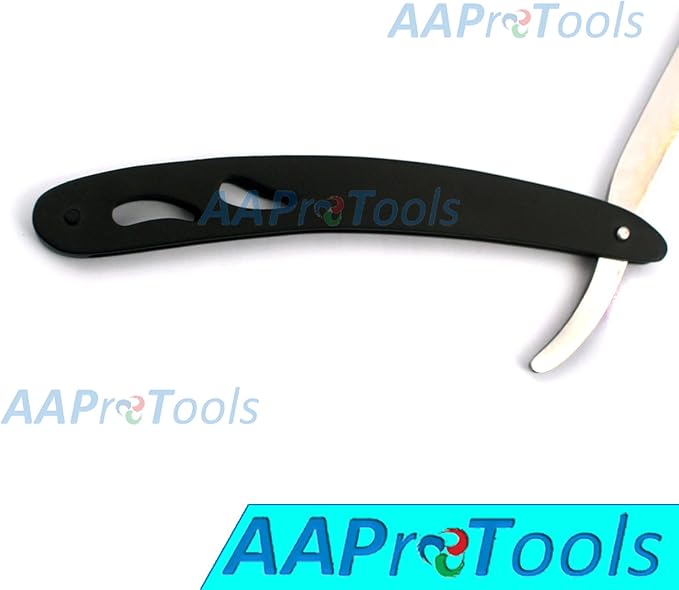 STRAIGHT EDGE BARBER SHAVING RAZOR, STEEL MATTE BLACK FOLDING STRAIGHT RAZOR, USES SINGLE EDGE REPLACEABLE BLADES A+ QUALITY
